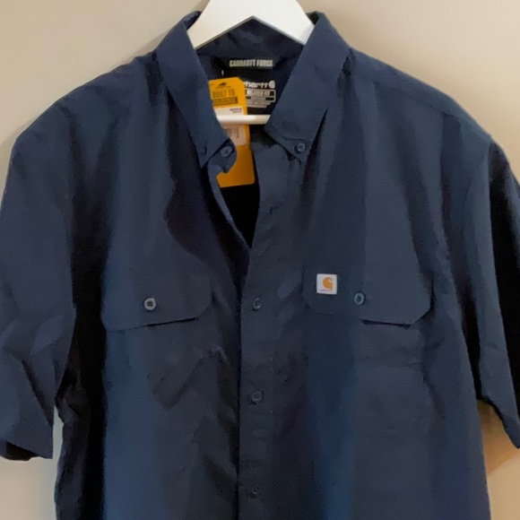 CARHARTT FORCE® RELAXED FIT LIGHTWEIGHT SHORT-SLEEVE SHIRT navy - Picture 2 of 7